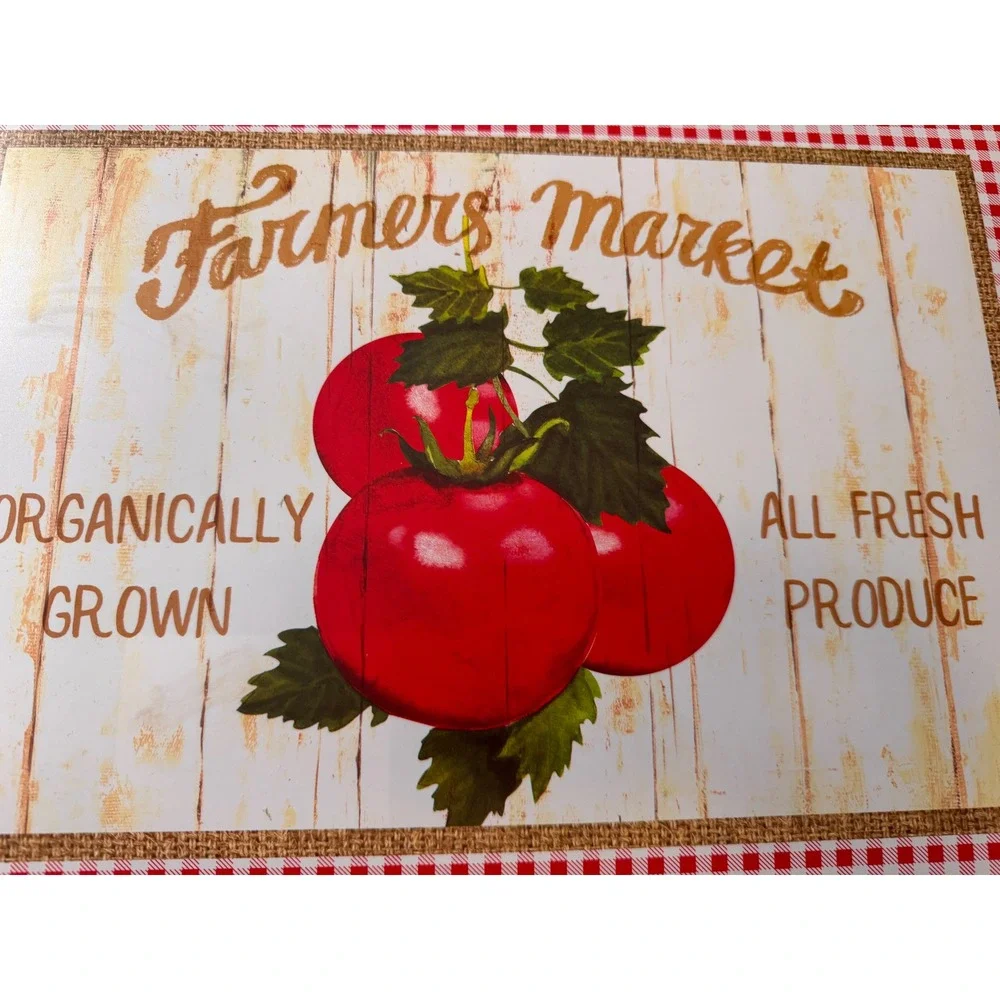 Farmers Market Kitchen Placemats Organically‎ Grown All Fresh Produce (Set of 2)